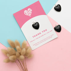 Black Thank You Heart Pendant