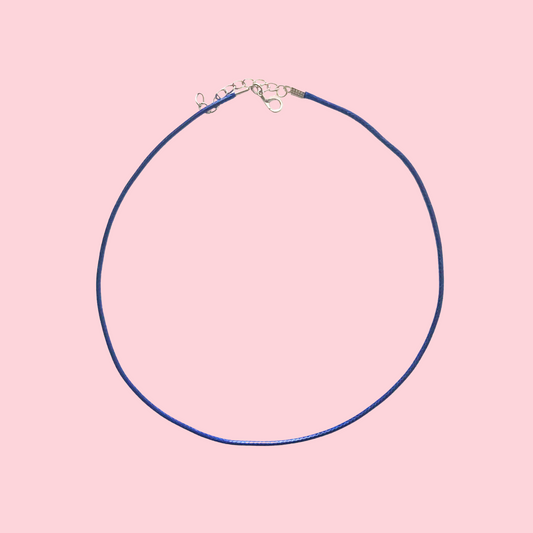 Necklace - Cobalt Blue Waxed Cord