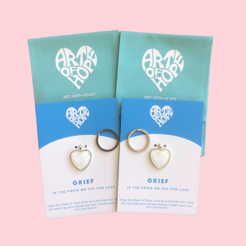 Sympathy Bundle of 2 (white hearts with gift pouches)