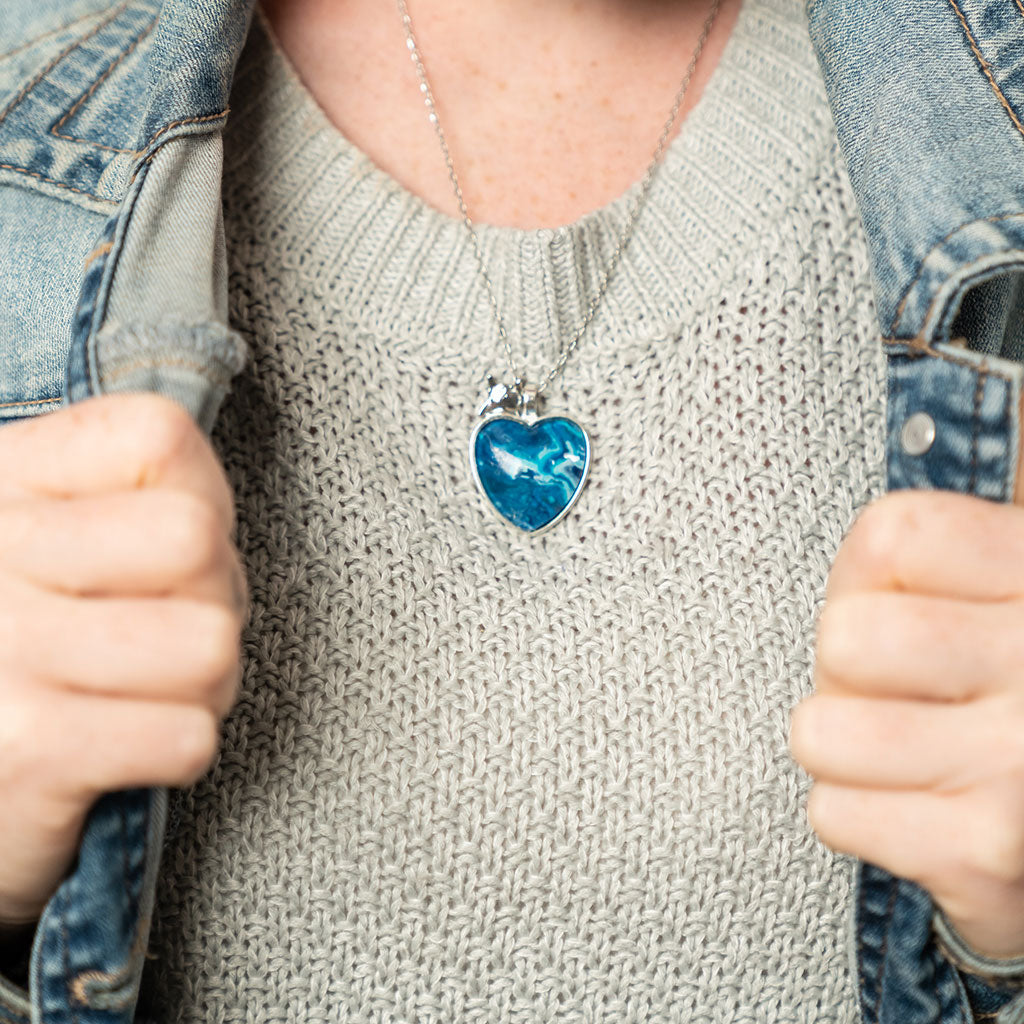 Turn Your Blue Heart Pendant Into A Necklace