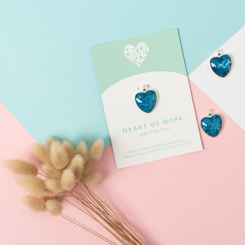 Blue Just For You Heart Of Hope Pendant