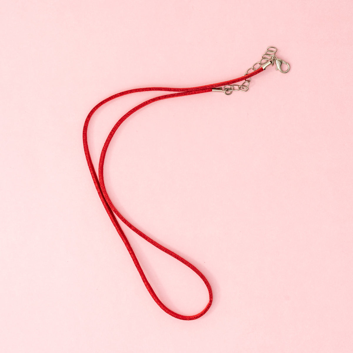 Necklace - Red Faux Suede Cord