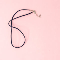 Necklace - Navy Blue Faux Suede Cord