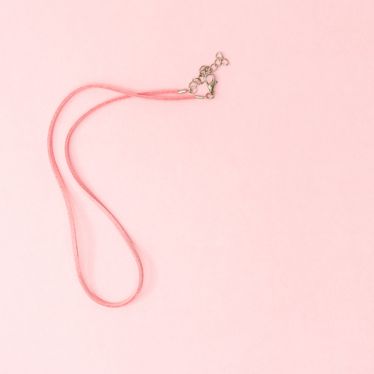 Necklace - Pink Faux Suede Cord