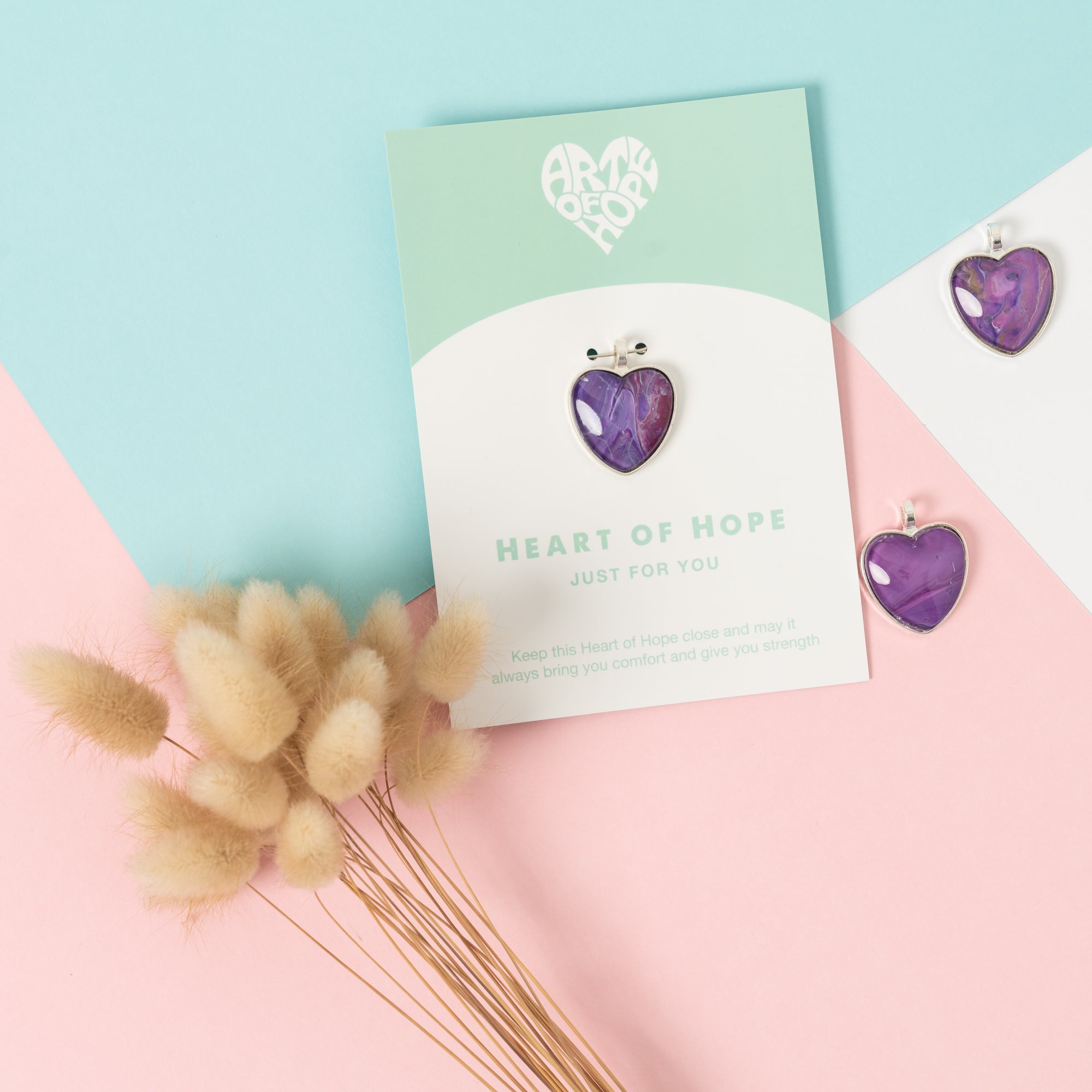 Purple Just For You Heart Pendant