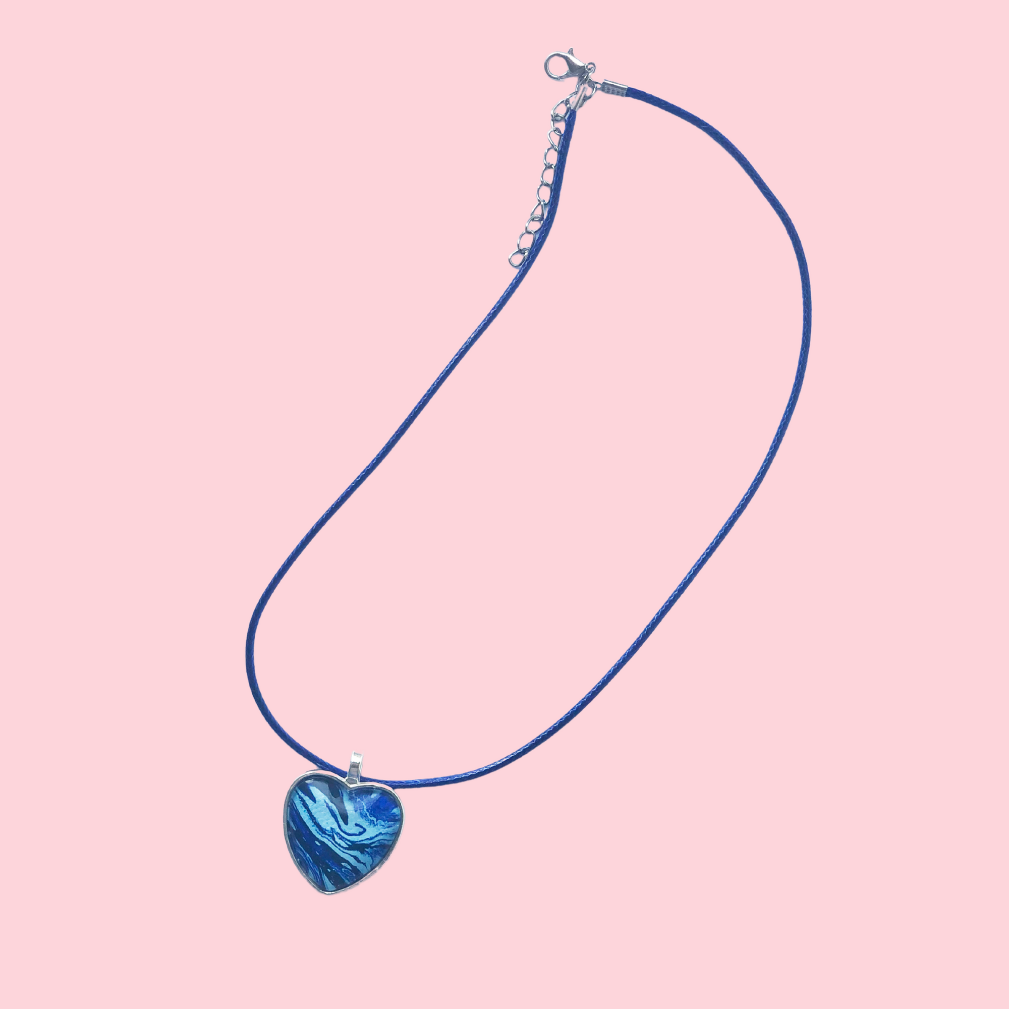 Necklace - Cobalt Blue Waxed Cord